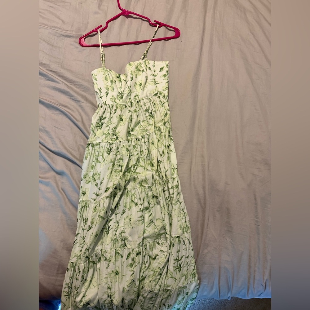 Floral Green Maxi Dress- Cinq a sept size 2